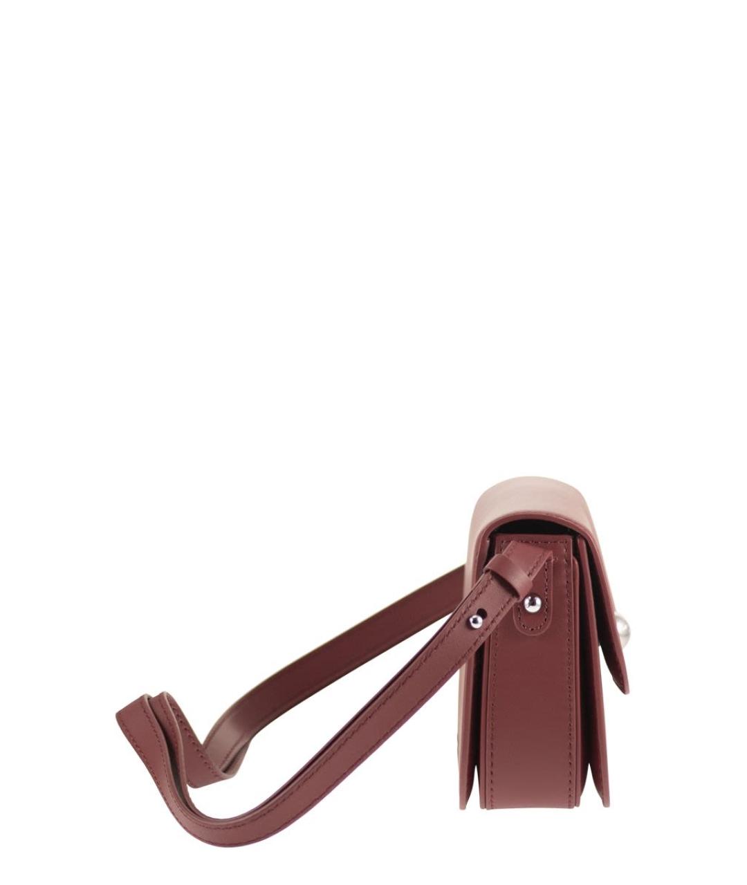 WEEKEND MAX MARA Бордовая кожаная сумка через плечо, фото 3