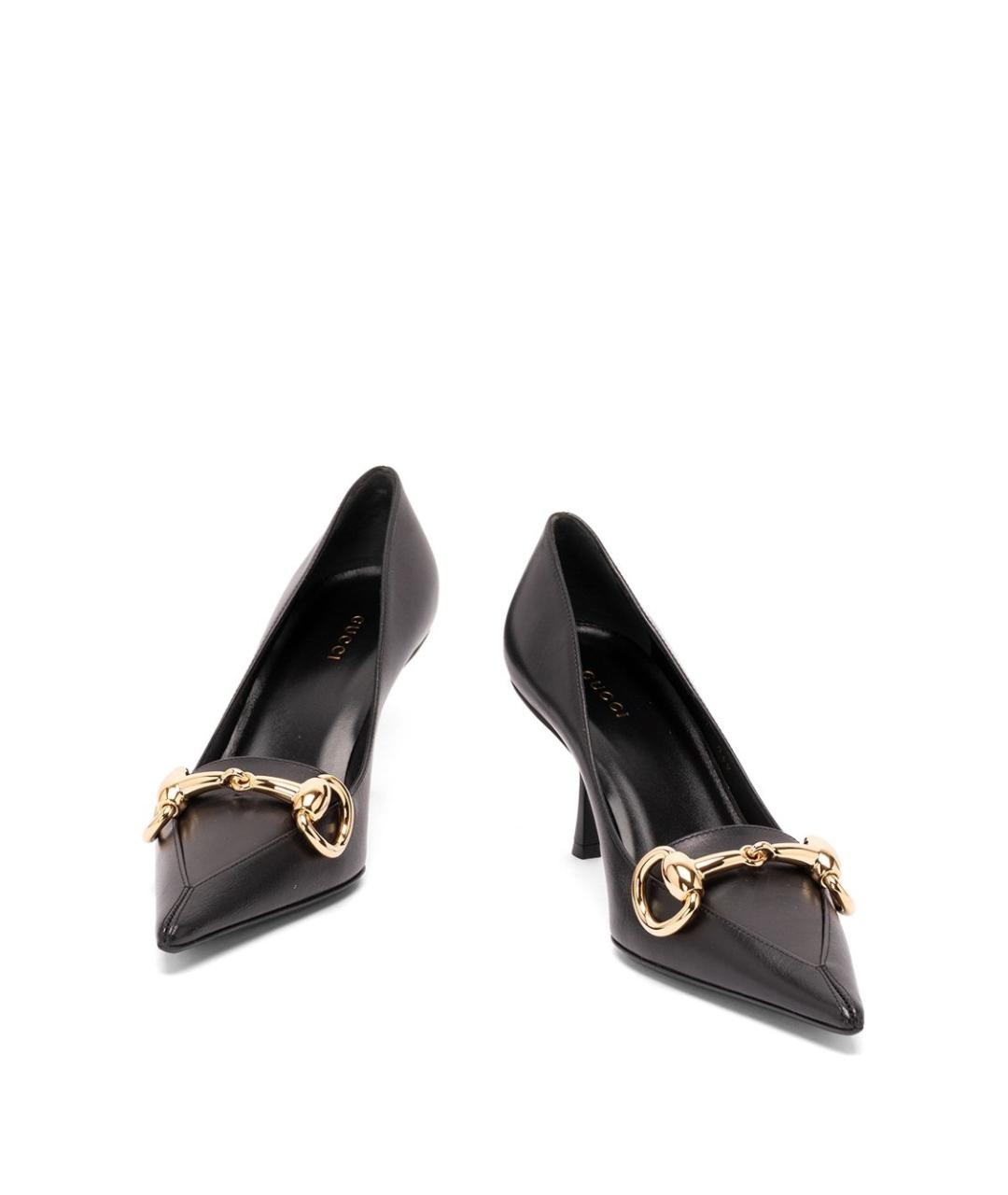 GUCCI Черные кожаные туфли, фото 3