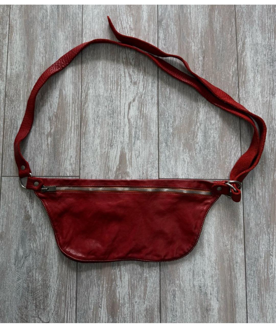 GUIDI Бордовая кожаная сумка через плечо, фото 8