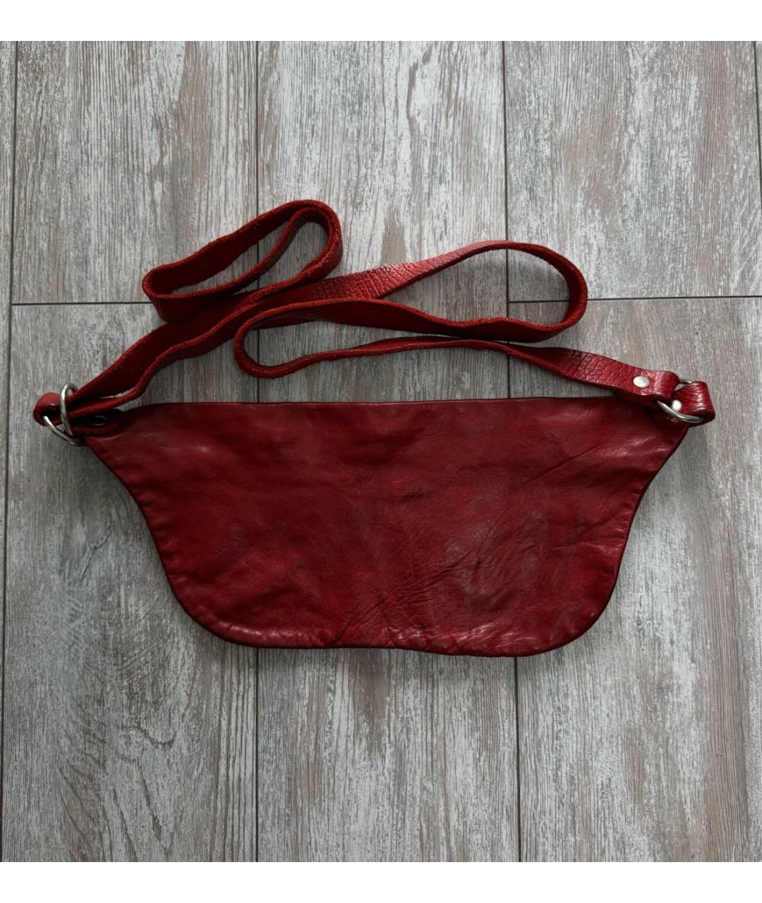 GUIDI Бордовая кожаная сумка через плечо, фото 3