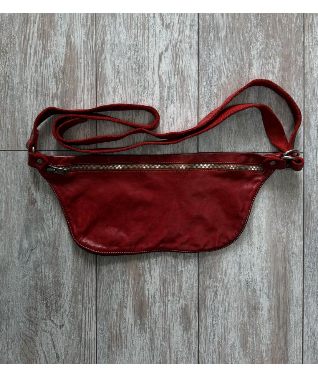 GUIDI Бордовая кожаная сумка через плечо, фото 5