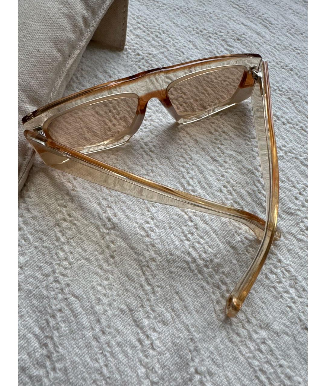 JACQUEMUS Горчичные пластиковые солнцезащитные очки, фото 4