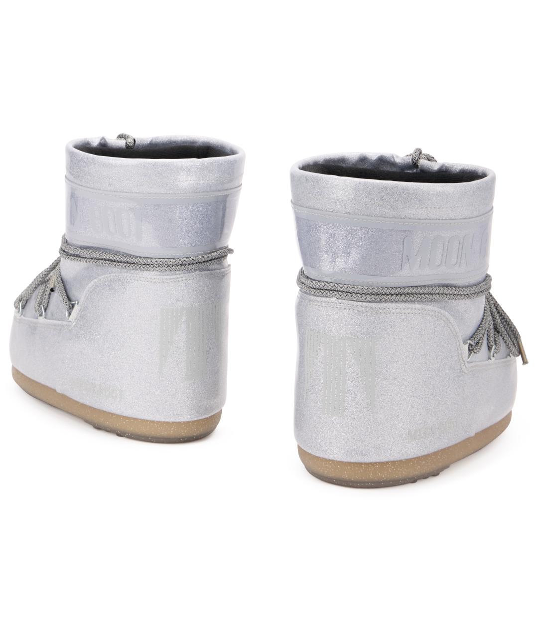 MOON BOOT Серебряные синтетические ботинки, фото 4