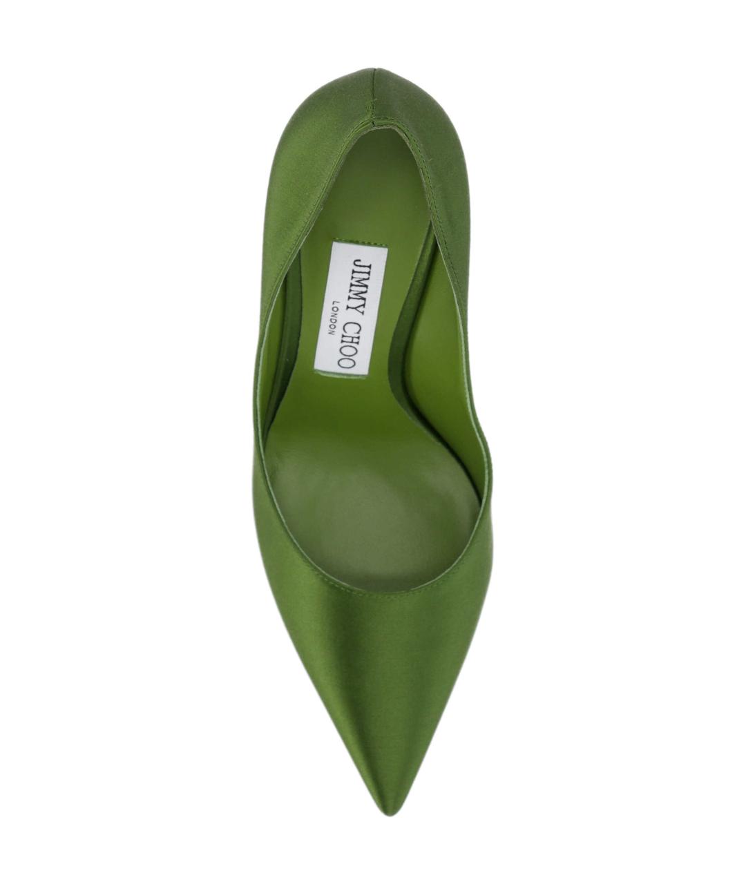 JIMMY CHOO Зеленые текстильные туфли, фото 4