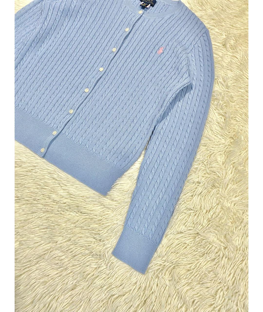 POLO RALPH LAUREN Голубой хлопковый кардиган, фото 6
