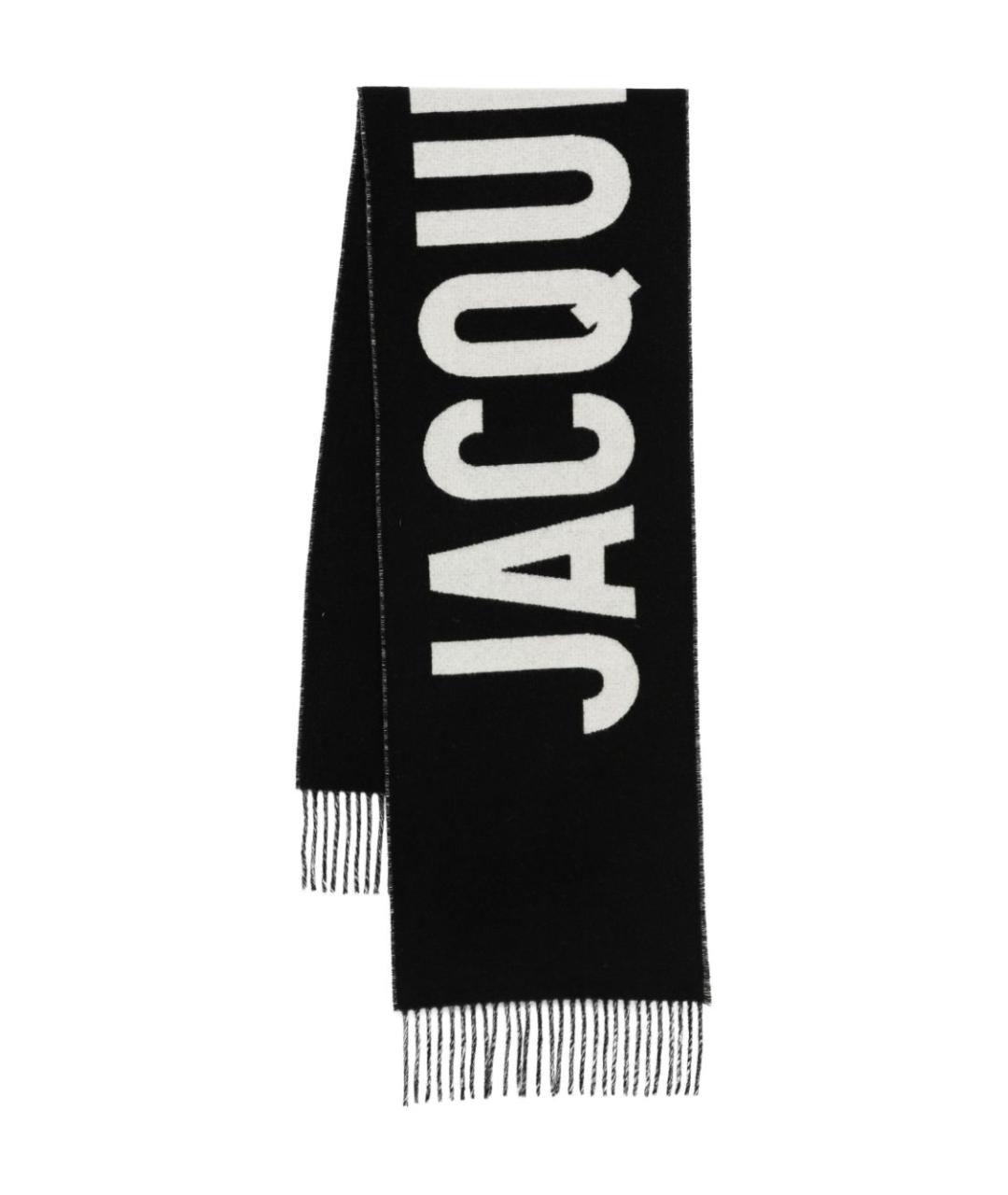 JACQUEMUS Черный шерстяной шарф, фото 1