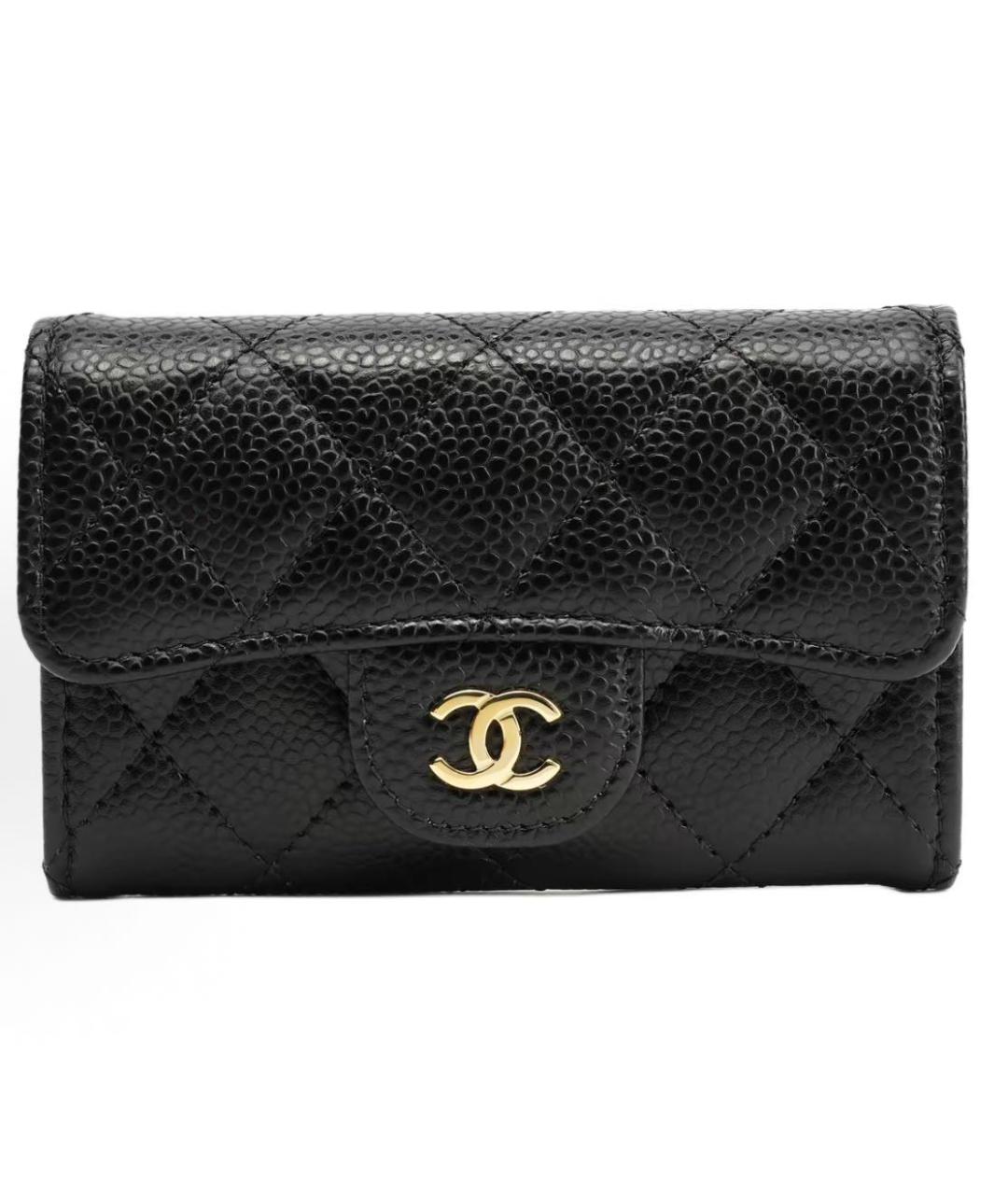 CHANEL Черный кожаный кошелек, фото 6