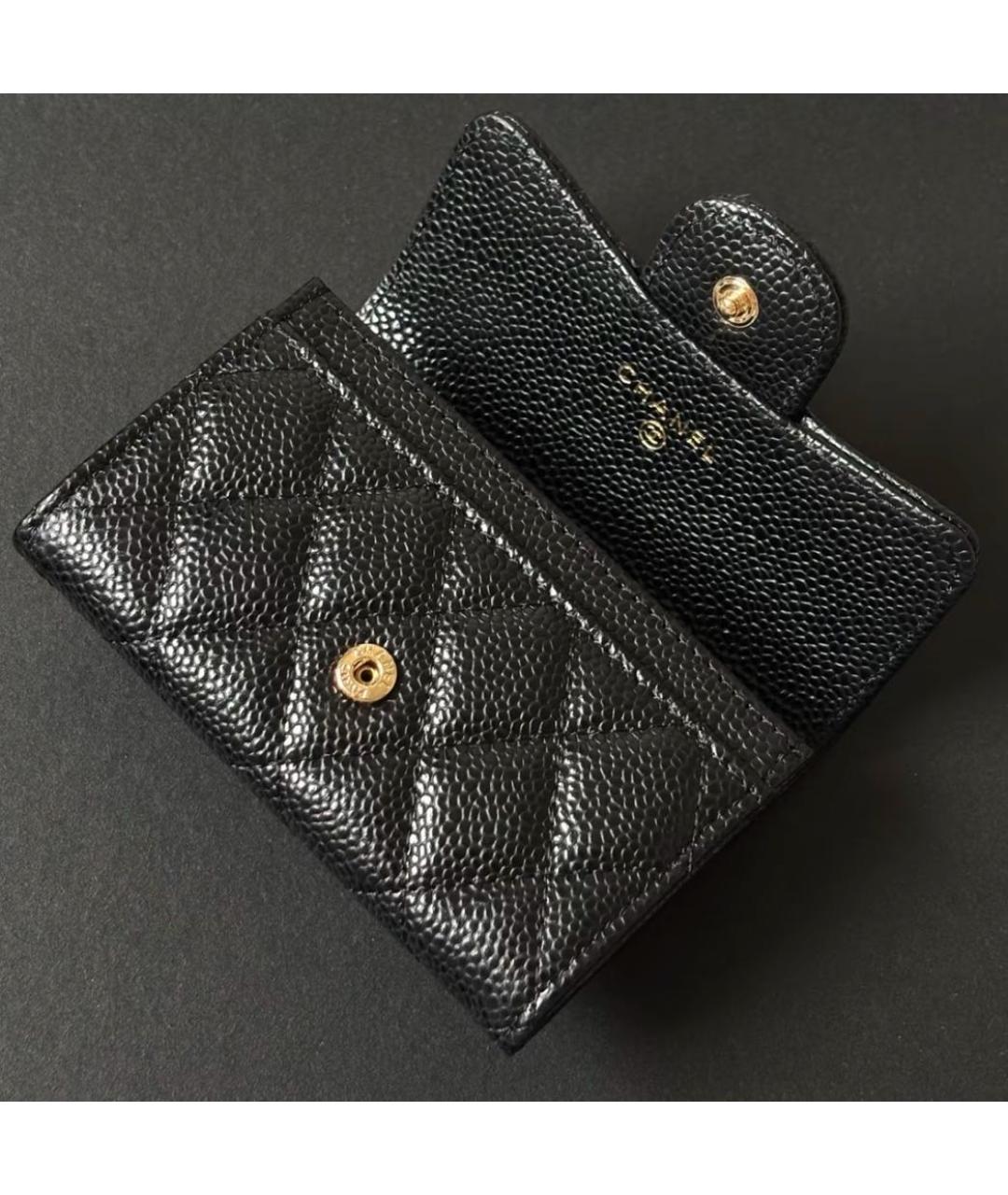CHANEL Черный кожаный кошелек, фото 2