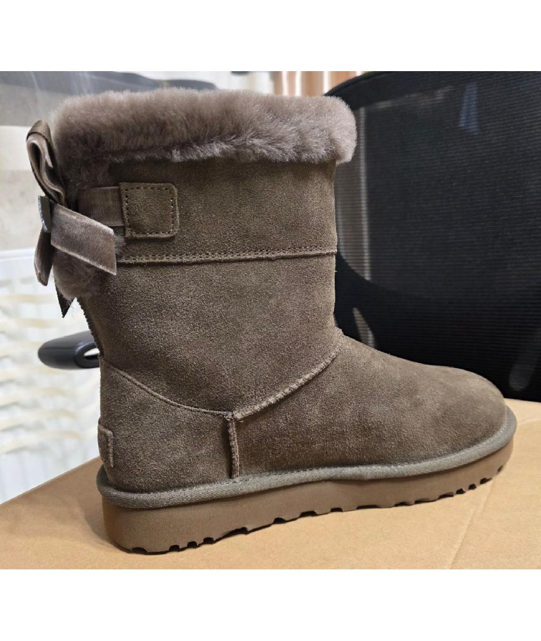 UGG Коричневые замшевые полусапоги, фото 8