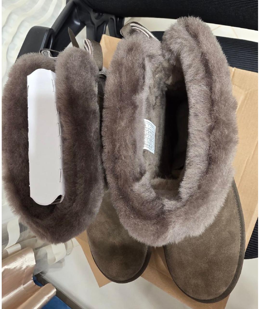 UGG Коричневые замшевые полусапоги, фото 3