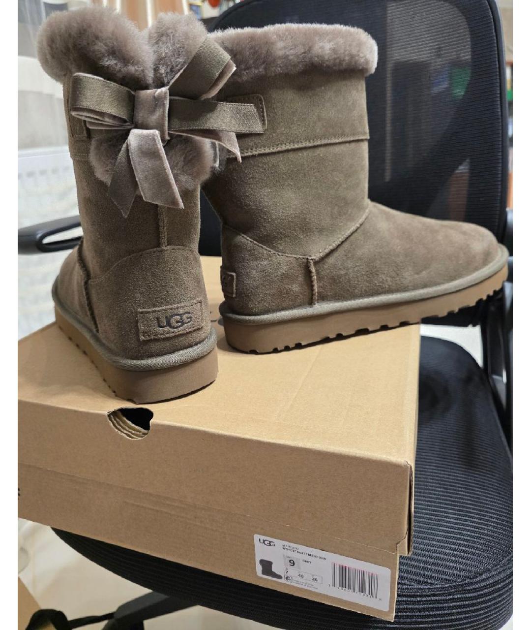 UGG Коричневые замшевые полусапоги, фото 5