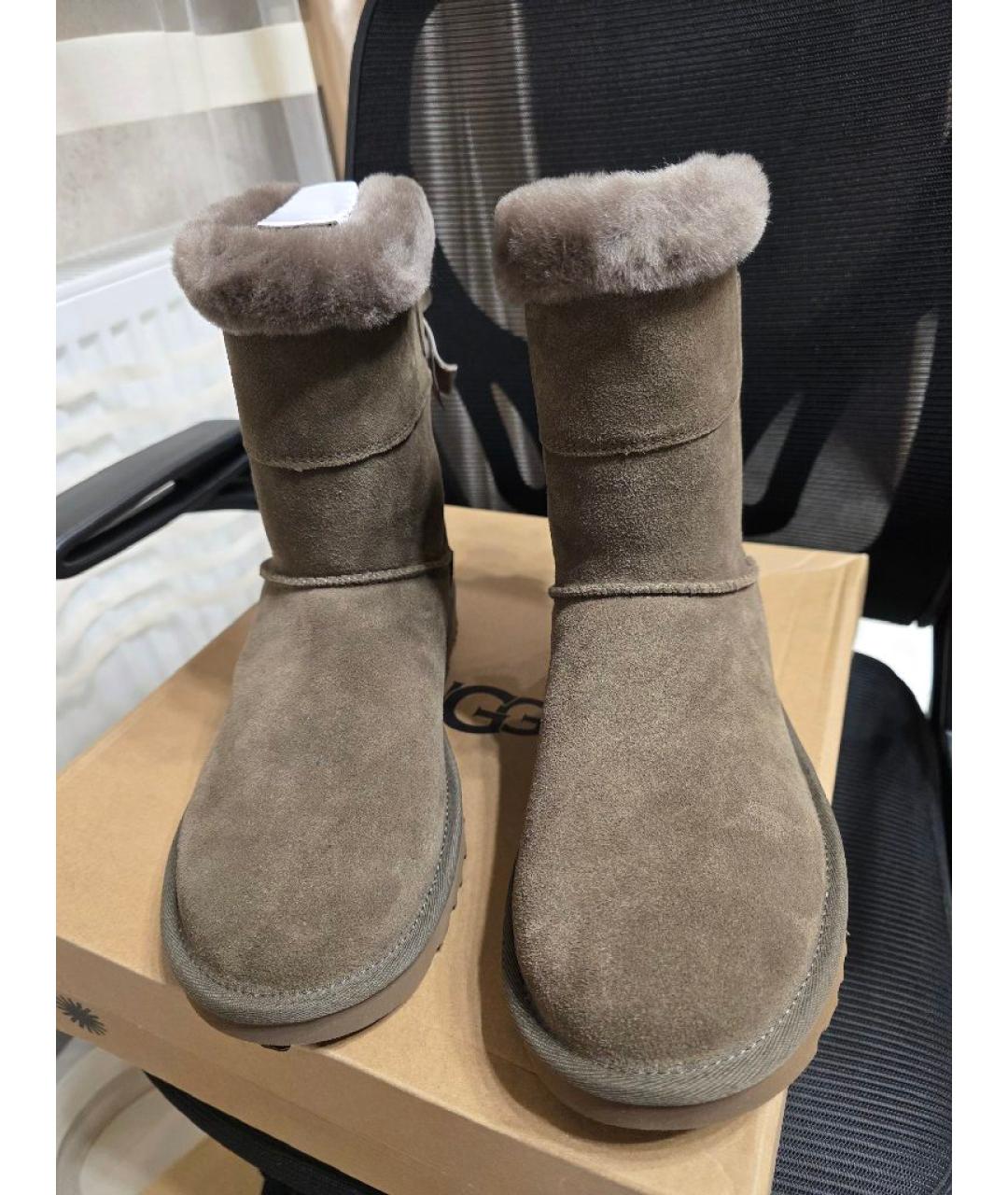 UGG Коричневые замшевые полусапоги, фото 2