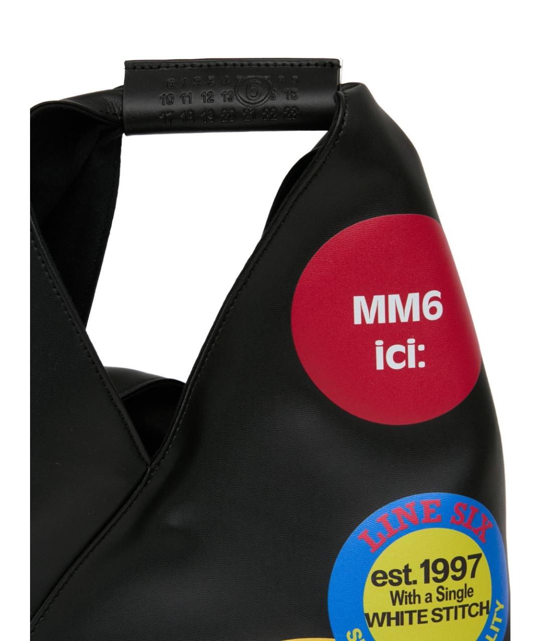 MM6 MAISON MARGIELA Черная сумка тоут из искусственной кожи, фото 4