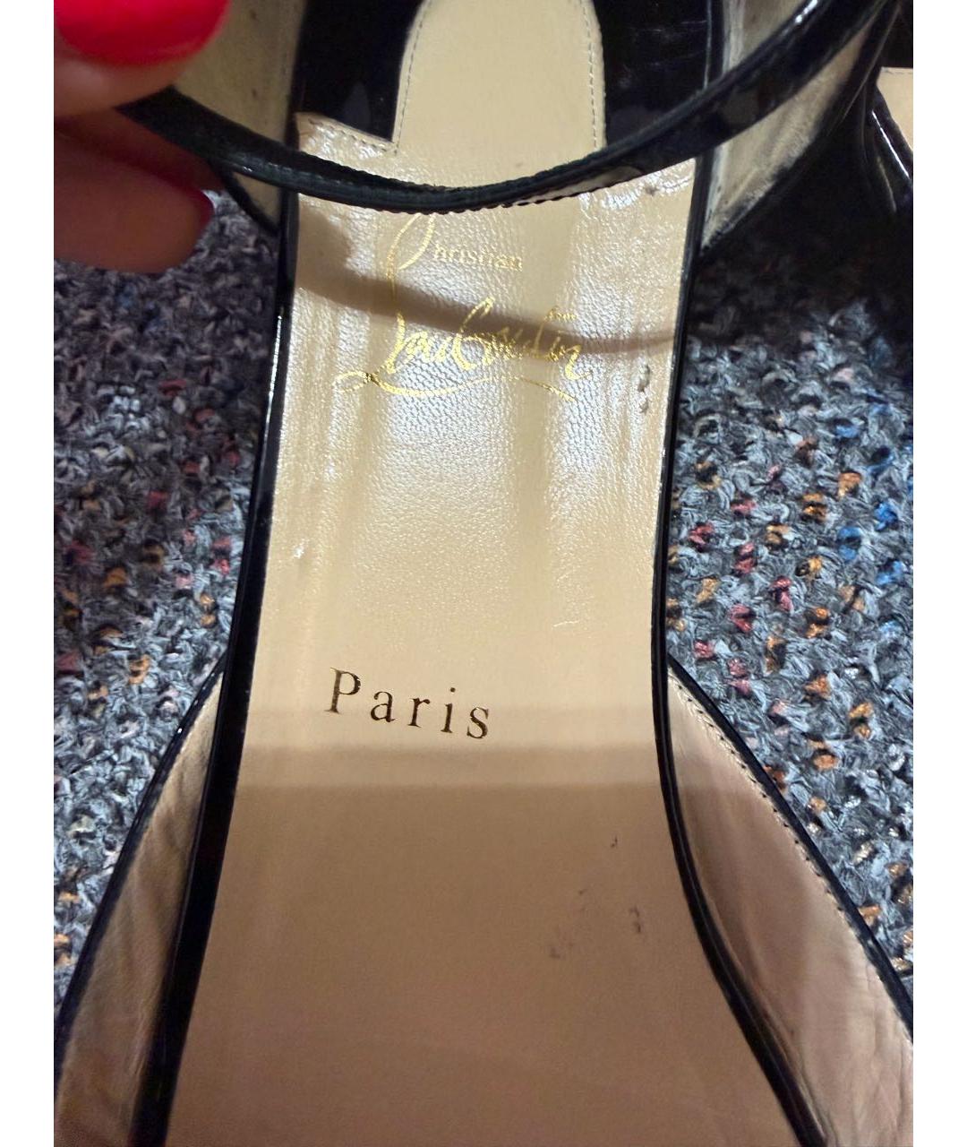 CHRISTIAN LOUBOUTIN Черные балетки из лакированной кожи, фото 3