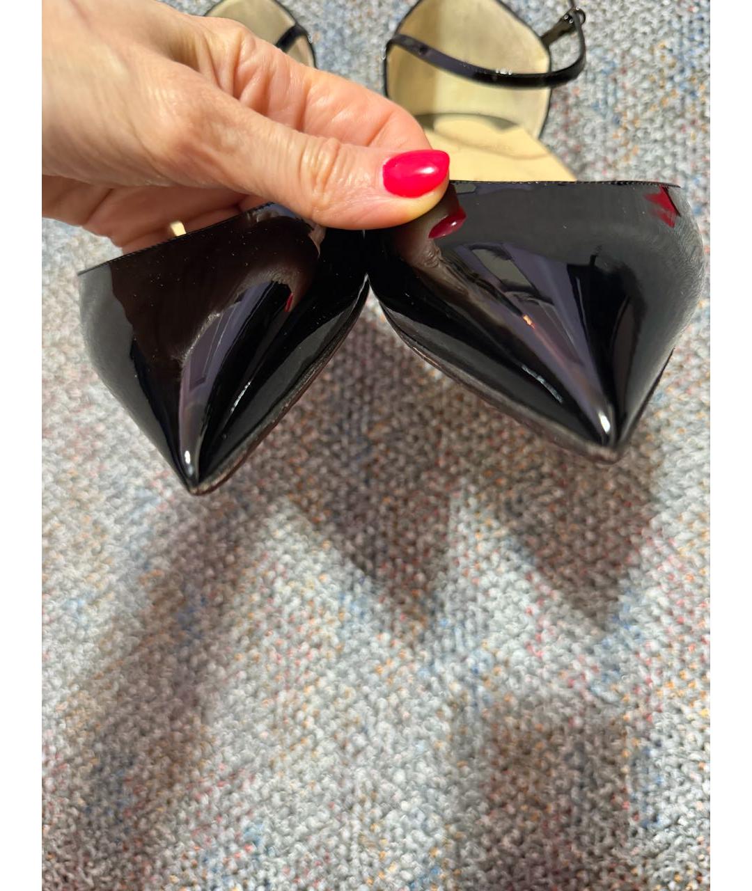 CHRISTIAN LOUBOUTIN Черные балетки из лакированной кожи, фото 6