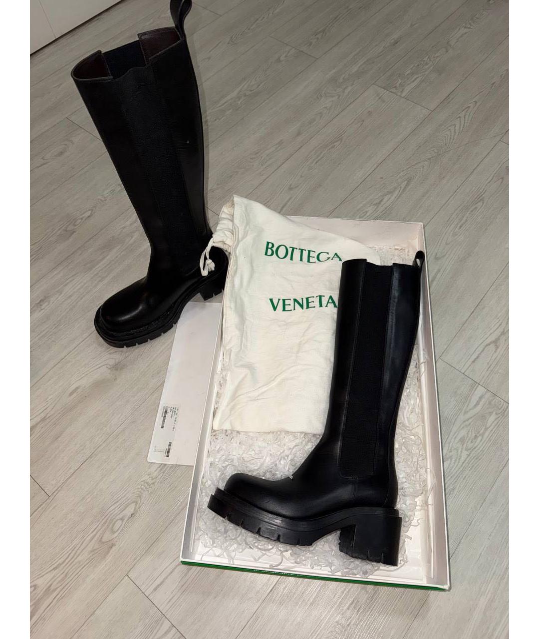 BOTTEGA VENETA Черные кожаные сапоги, фото 6
