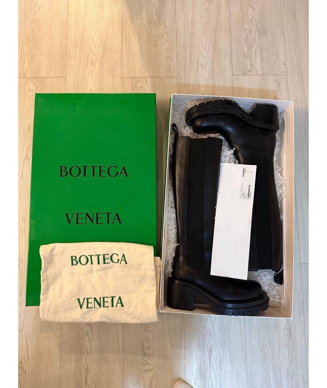 BOTTEGA VENETA Черные кожаные сапоги, фото 5