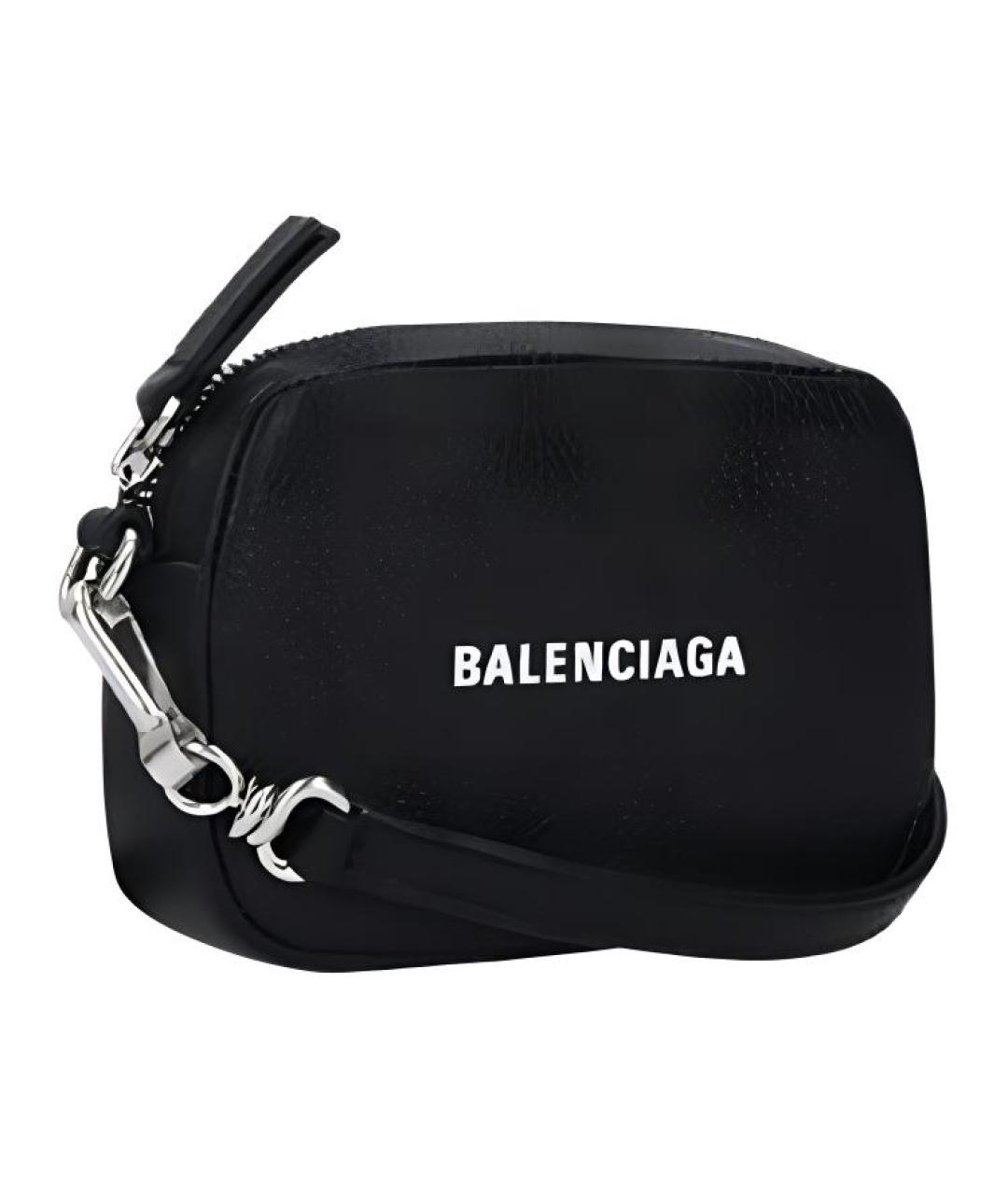 BALENCIAGA Черная кожаная сумка на плечо, фото 2