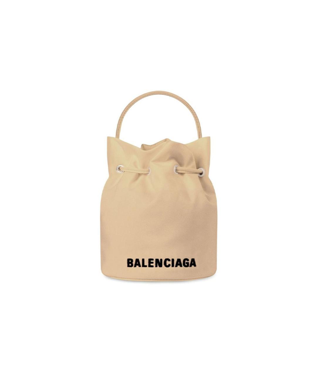 BALENCIAGA Бежевая нейлоновая сумка через плечо, фото 6