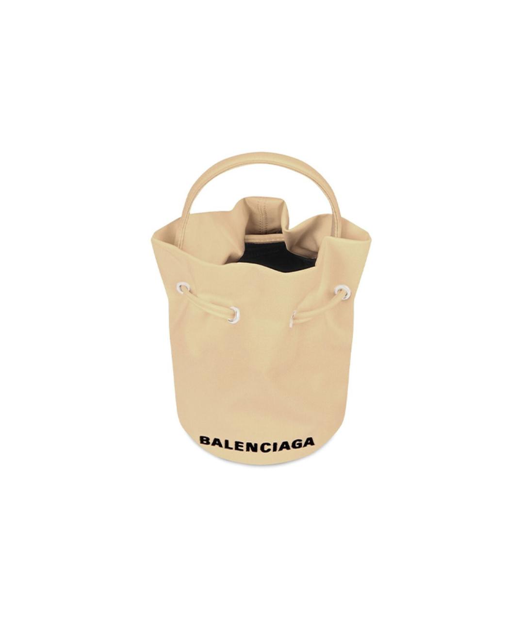 BALENCIAGA Бежевая нейлоновая сумка через плечо, фото 4