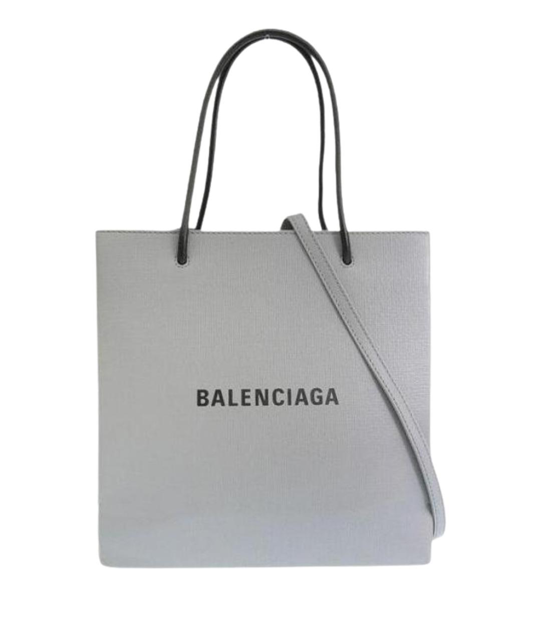 BALENCIAGA Серая кожаная сумка через плечо, фото 1