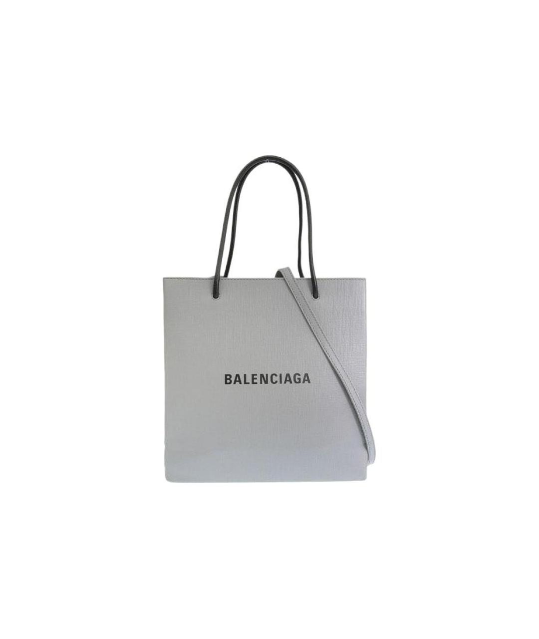 BALENCIAGA Серая кожаная сумка через плечо, фото 6