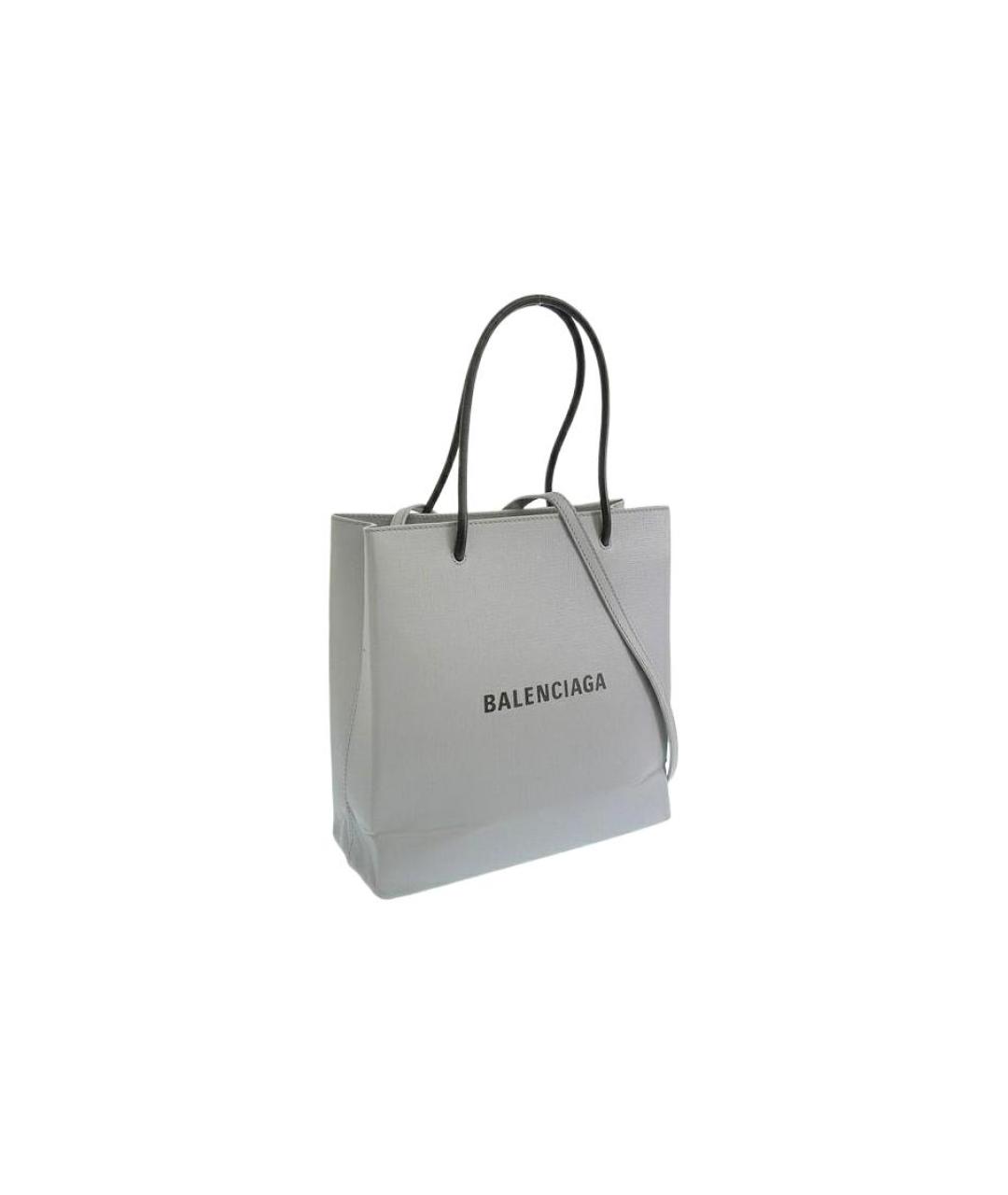 BALENCIAGA Серая кожаная сумка через плечо, фото 2