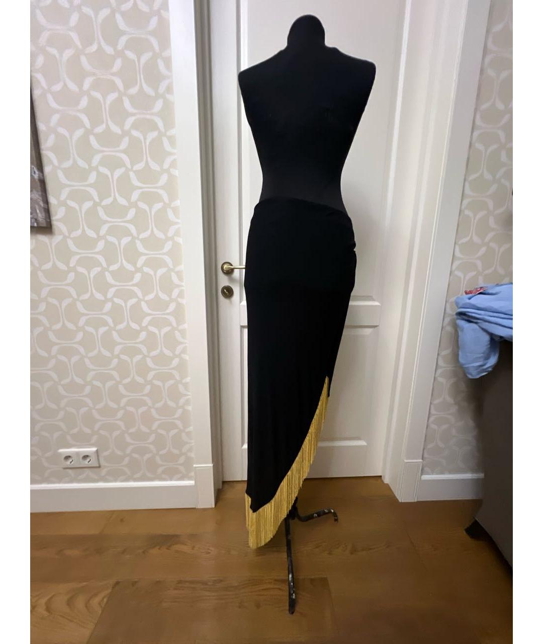 BALMAIN Черная вискозная юбка миди, фото 2