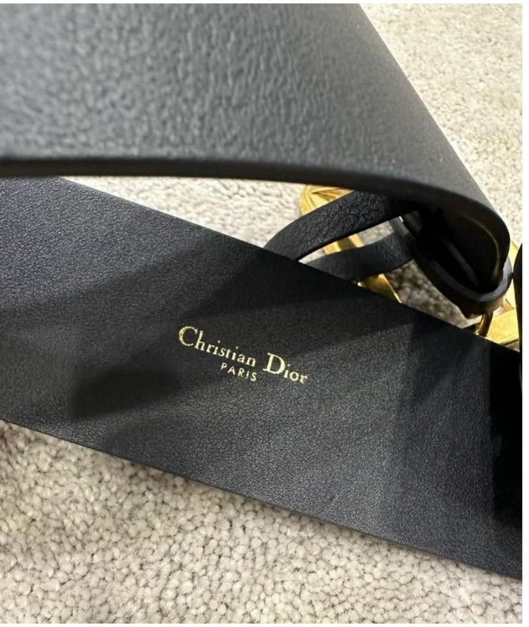 CHRISTIAN DIOR Черный кожаный ремень, фото 4
