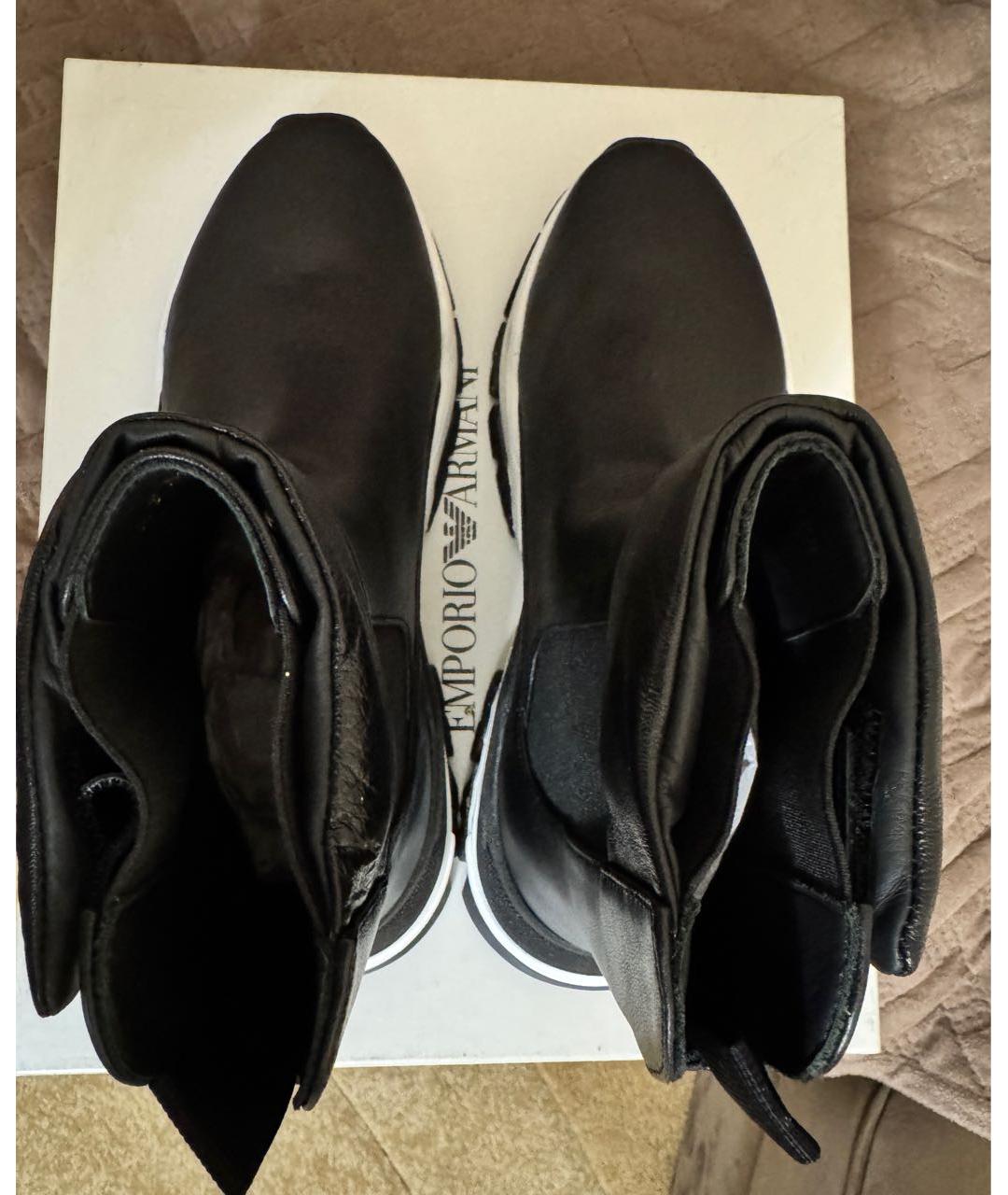 EMPORIO ARMANI Черные кожаные ботинки, фото 3