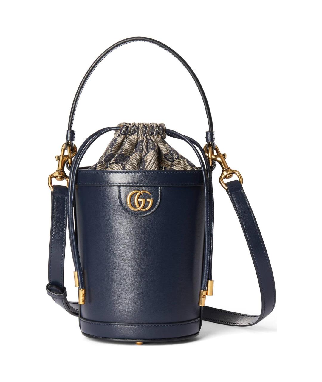 GUCCI Темно-синяя кожаная сумка через плечо, фото 1