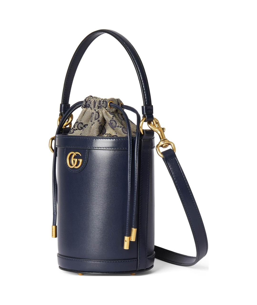 GUCCI Темно-синяя кожаная сумка через плечо, фото 2