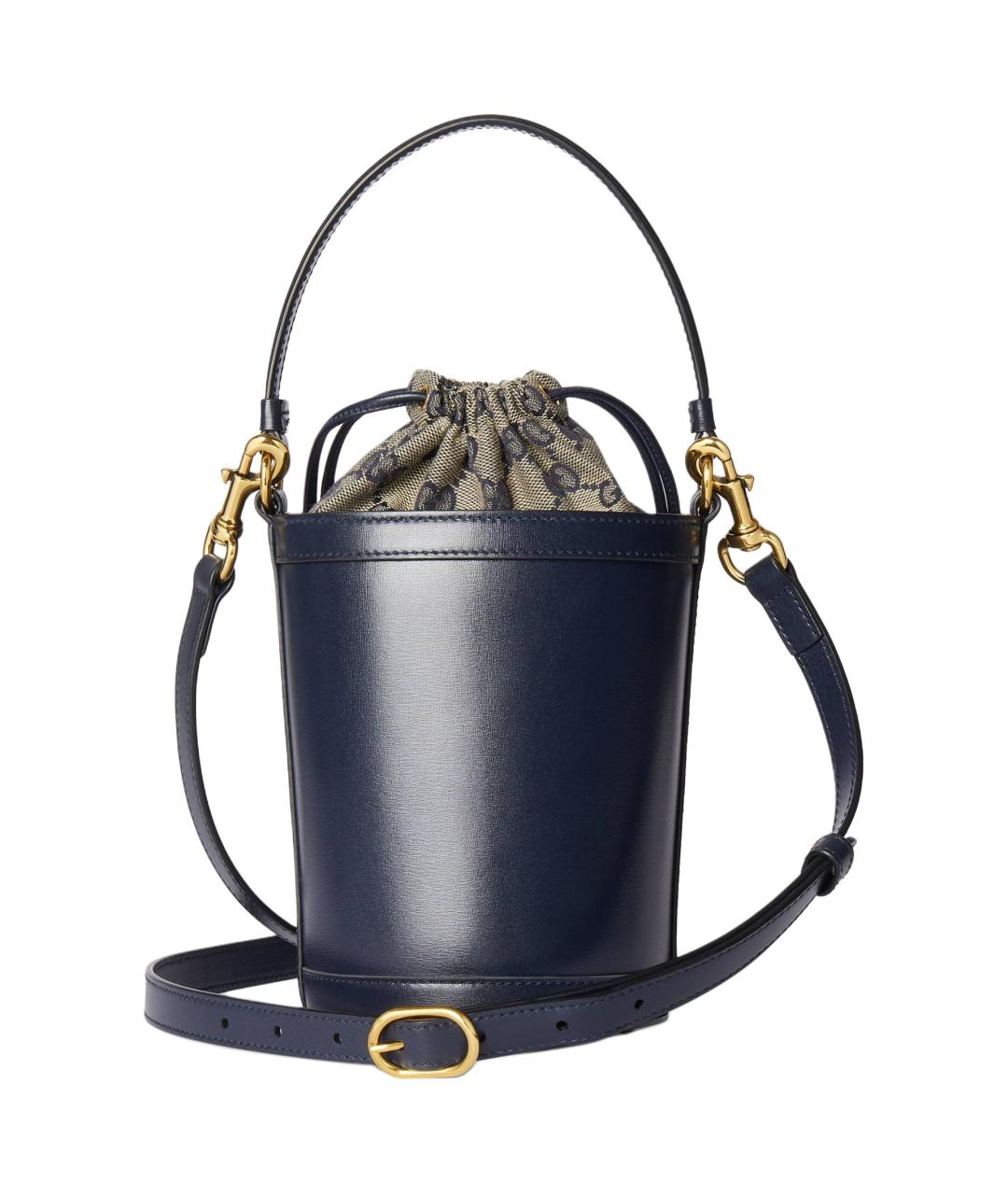 GUCCI Темно-синяя кожаная сумка через плечо, фото 4