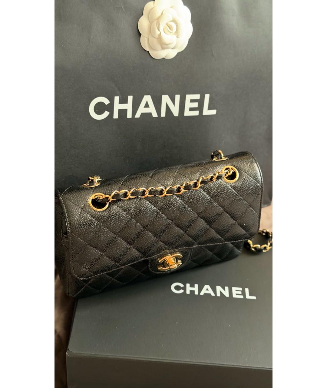 CHANEL Черная кожаная сумка через плечо, фото 6