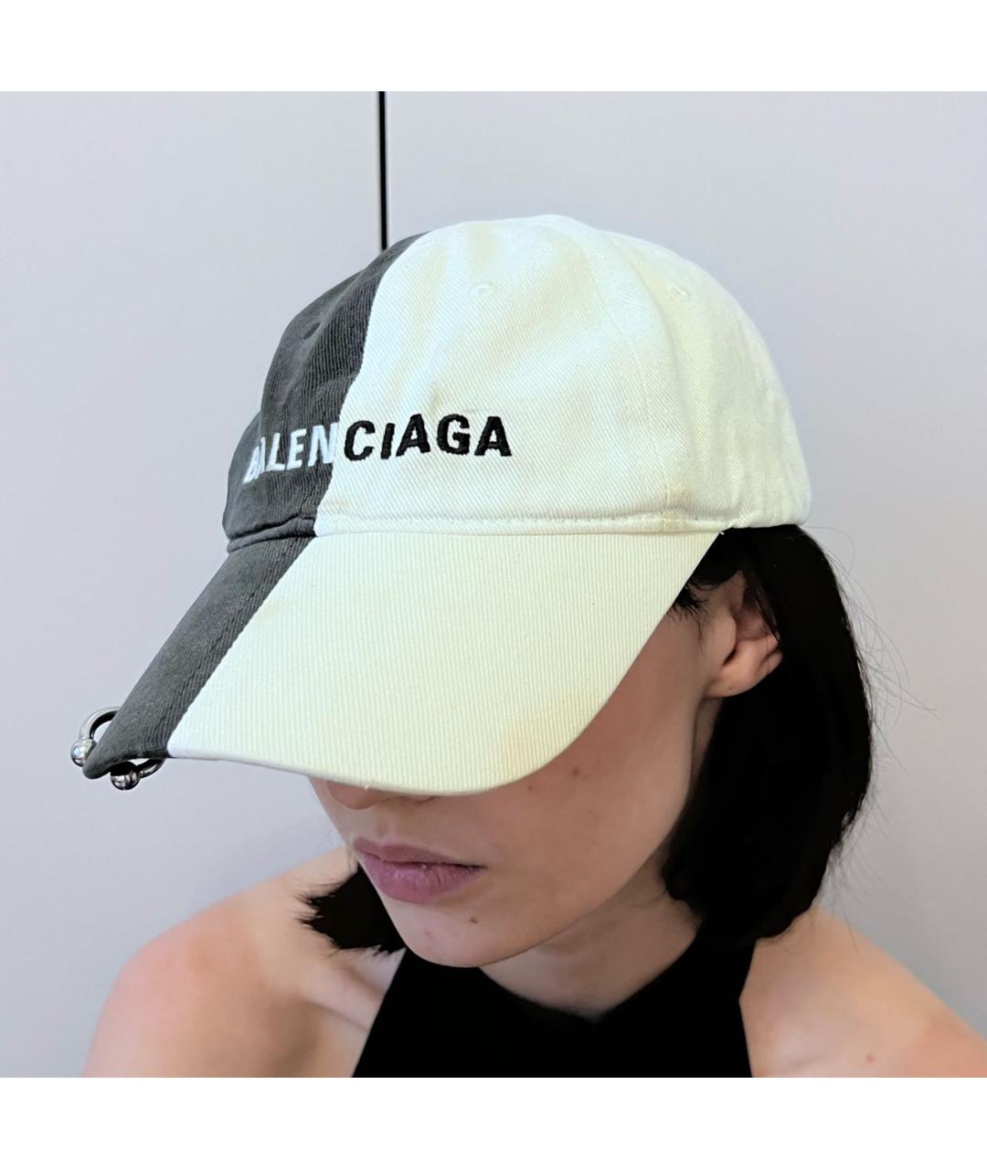 BALENCIAGA Белая хлопковая кепка/бейсболка, фото 2