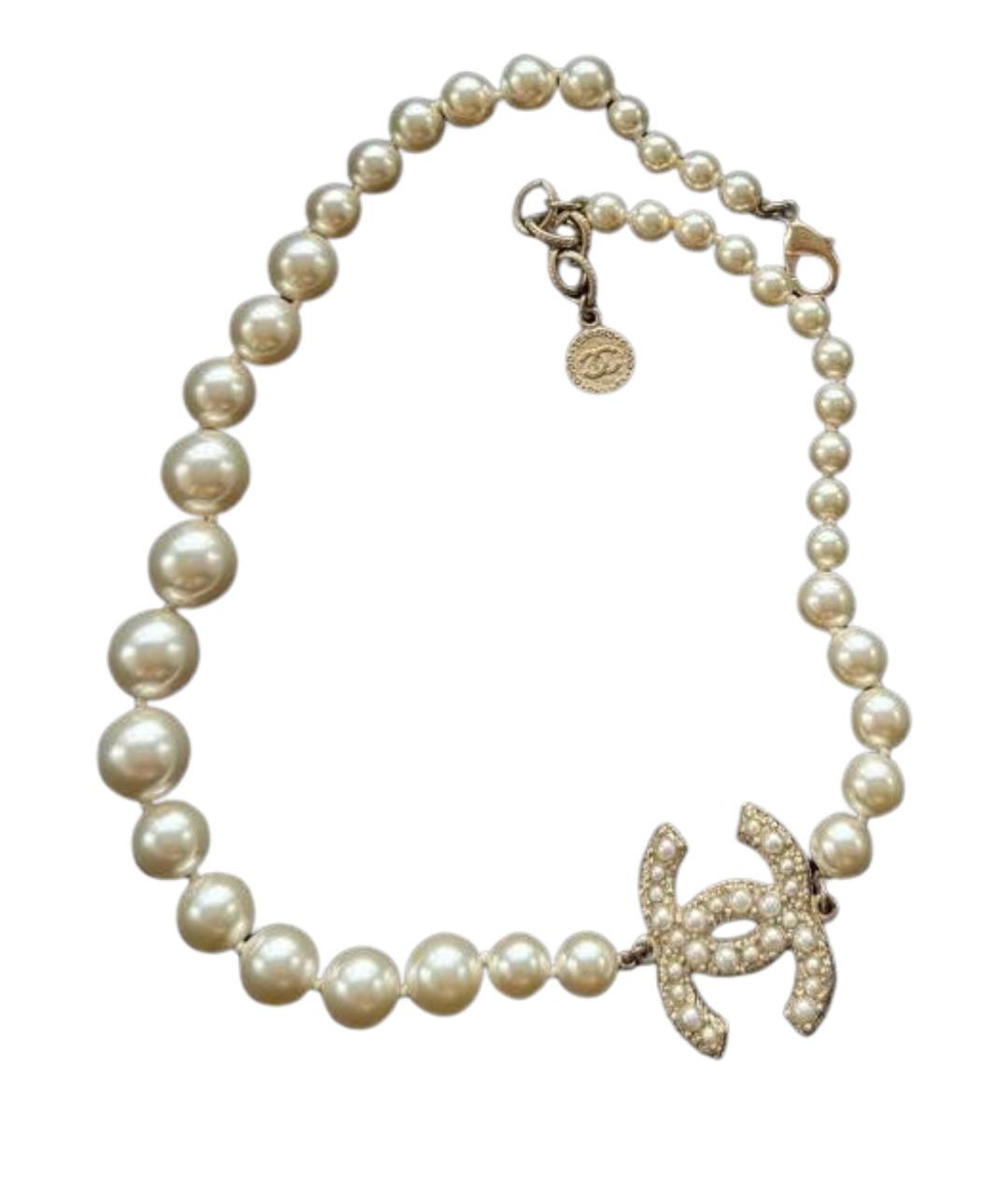 CHANEL Белое жемчужное колье, фото 1