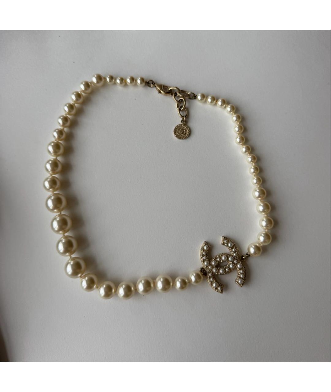 CHANEL Белое жемчужное колье, фото 5