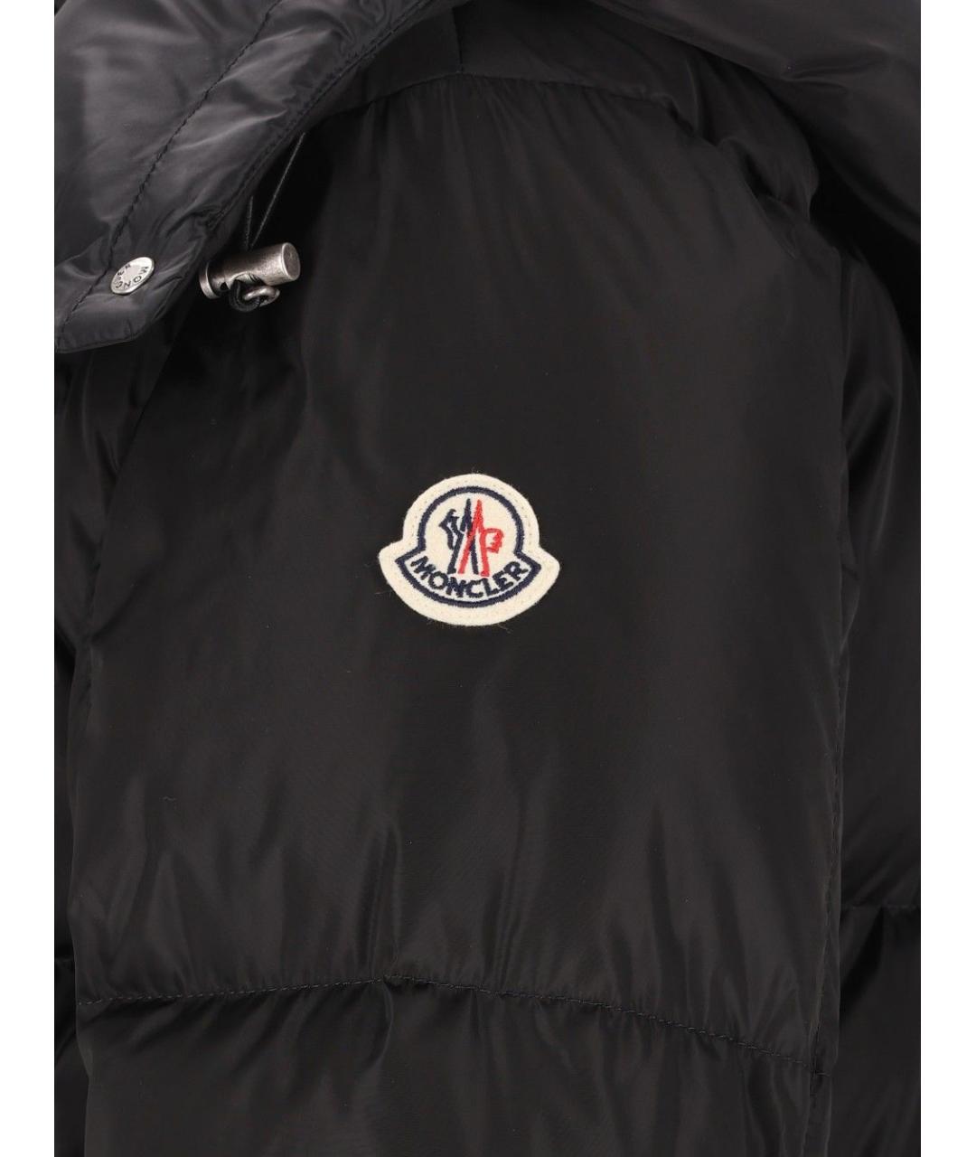 MONCLER Черный полиамидовый пуховик, фото 4