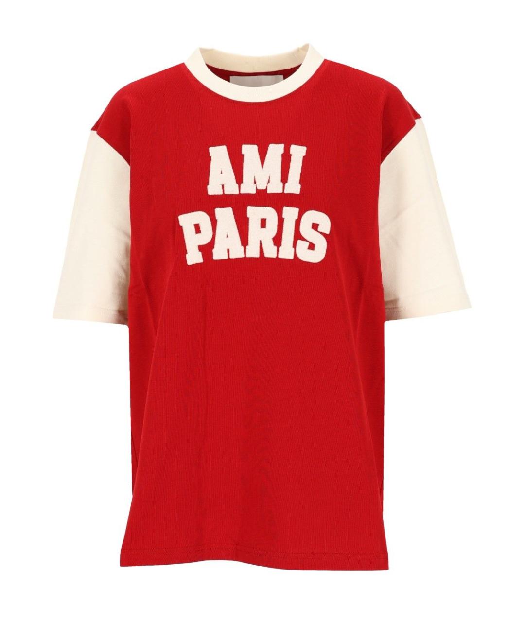 Ami Paris Красная хлопковая футболка, фото 1