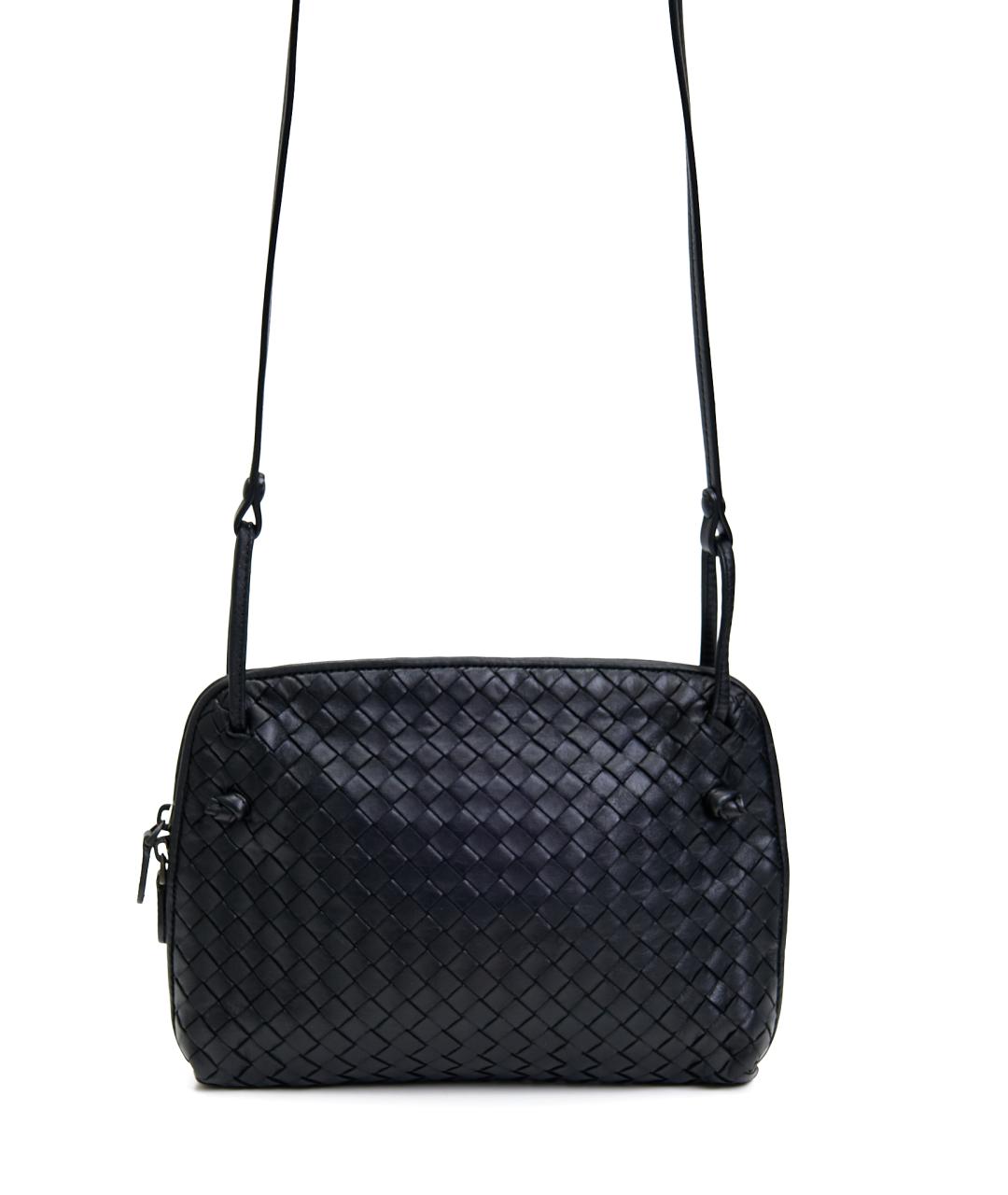 BOTTEGA VENETA Черная кожаная сумка через плечо, фото 1