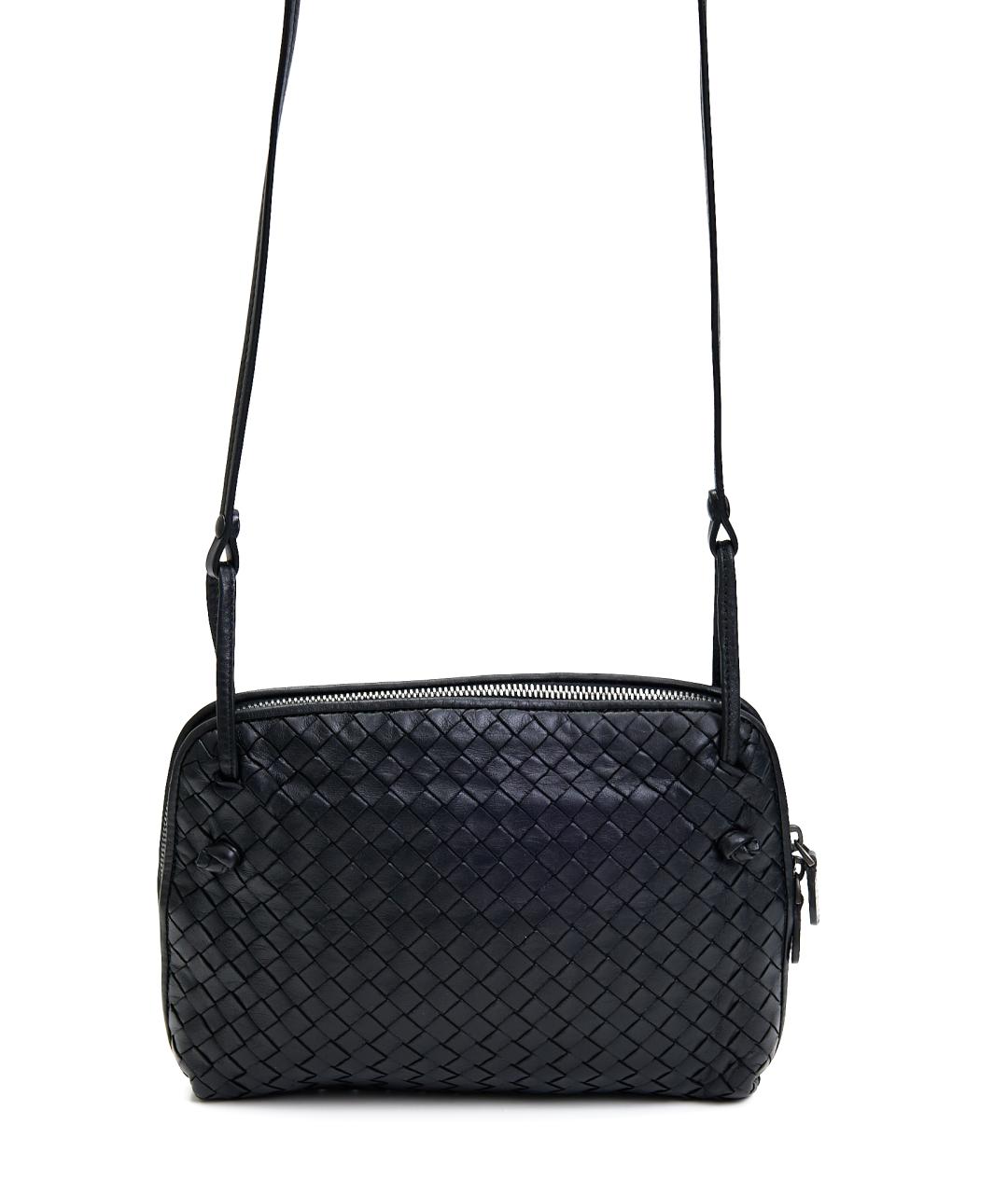 BOTTEGA VENETA Черная кожаная сумка через плечо, фото 3