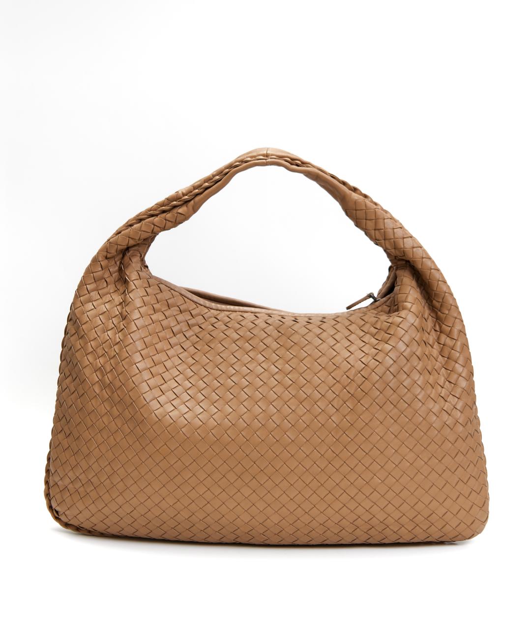 BOTTEGA VENETA Бежевая кожаная сумка с короткими ручками, фото 1