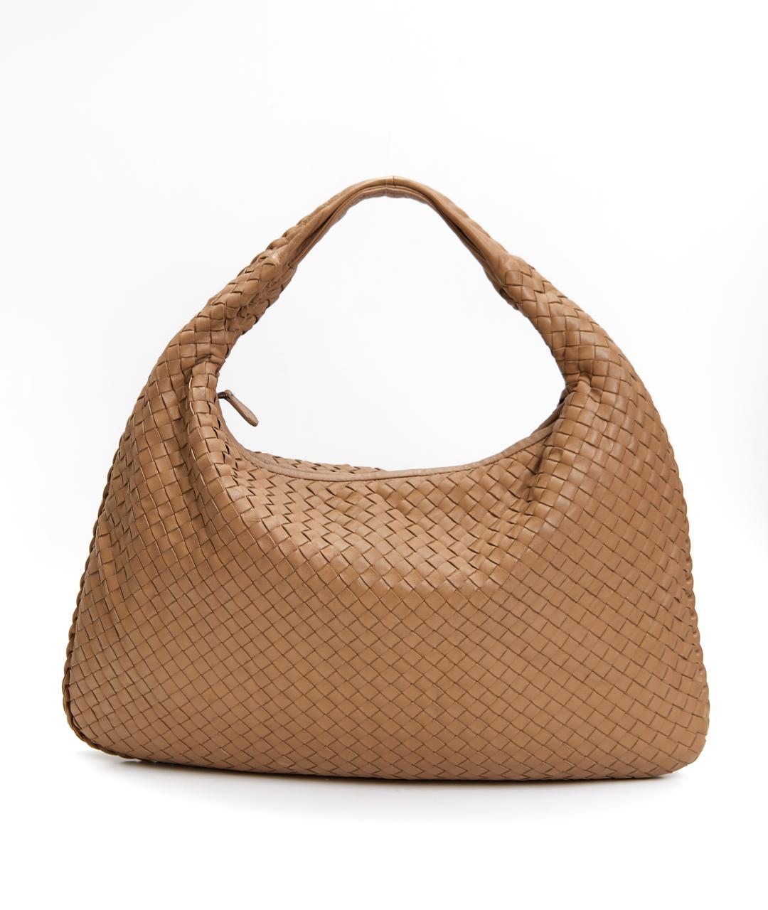 BOTTEGA VENETA Бежевая кожаная сумка с короткими ручками, фото 3