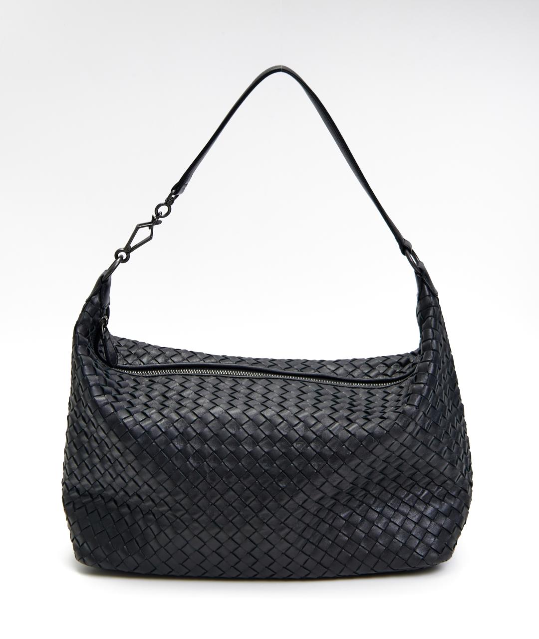 BOTTEGA VENETA Черная кожаная сумка с короткими ручками, фото 4