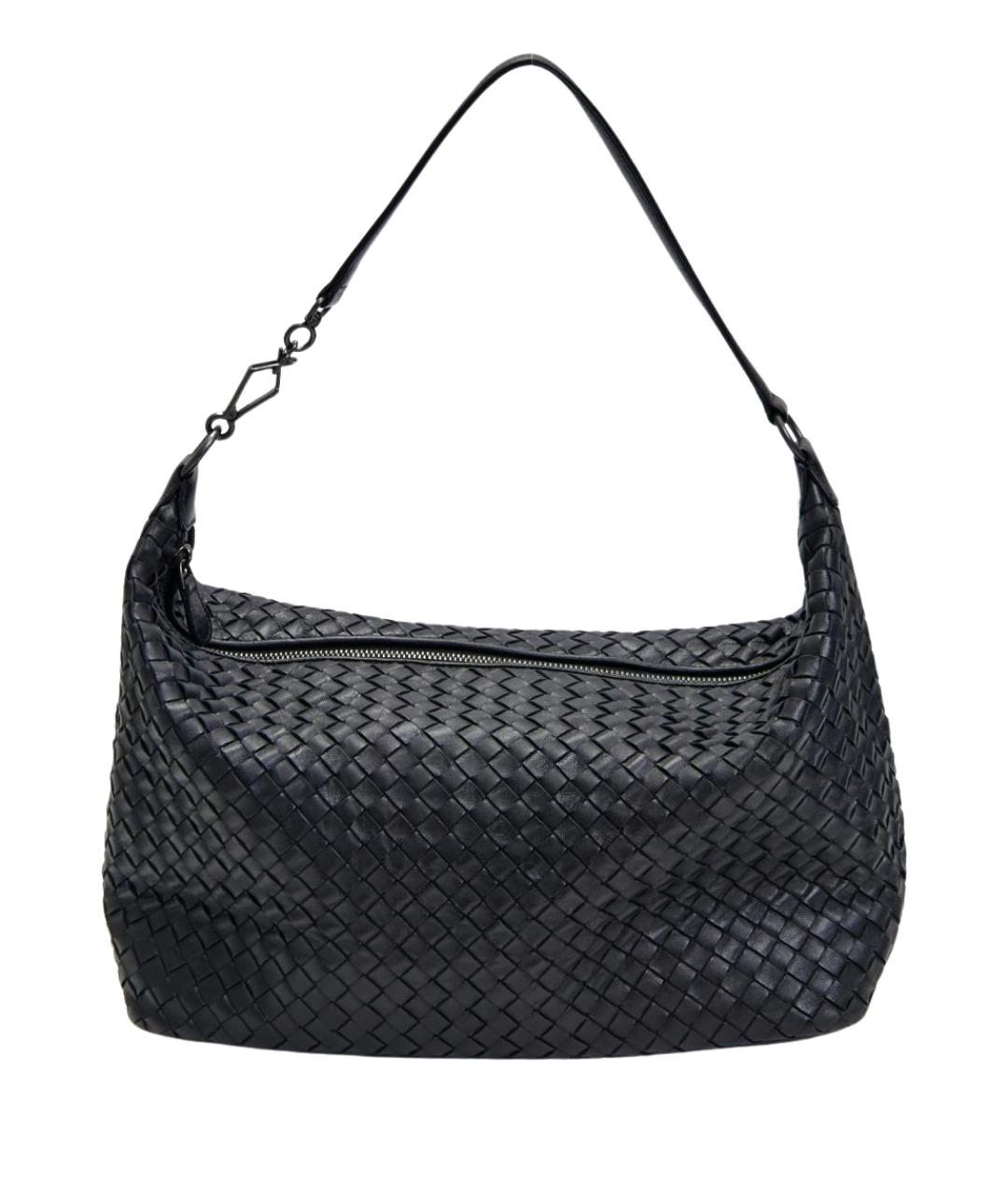 BOTTEGA VENETA Черная кожаная сумка с короткими ручками, фото 1