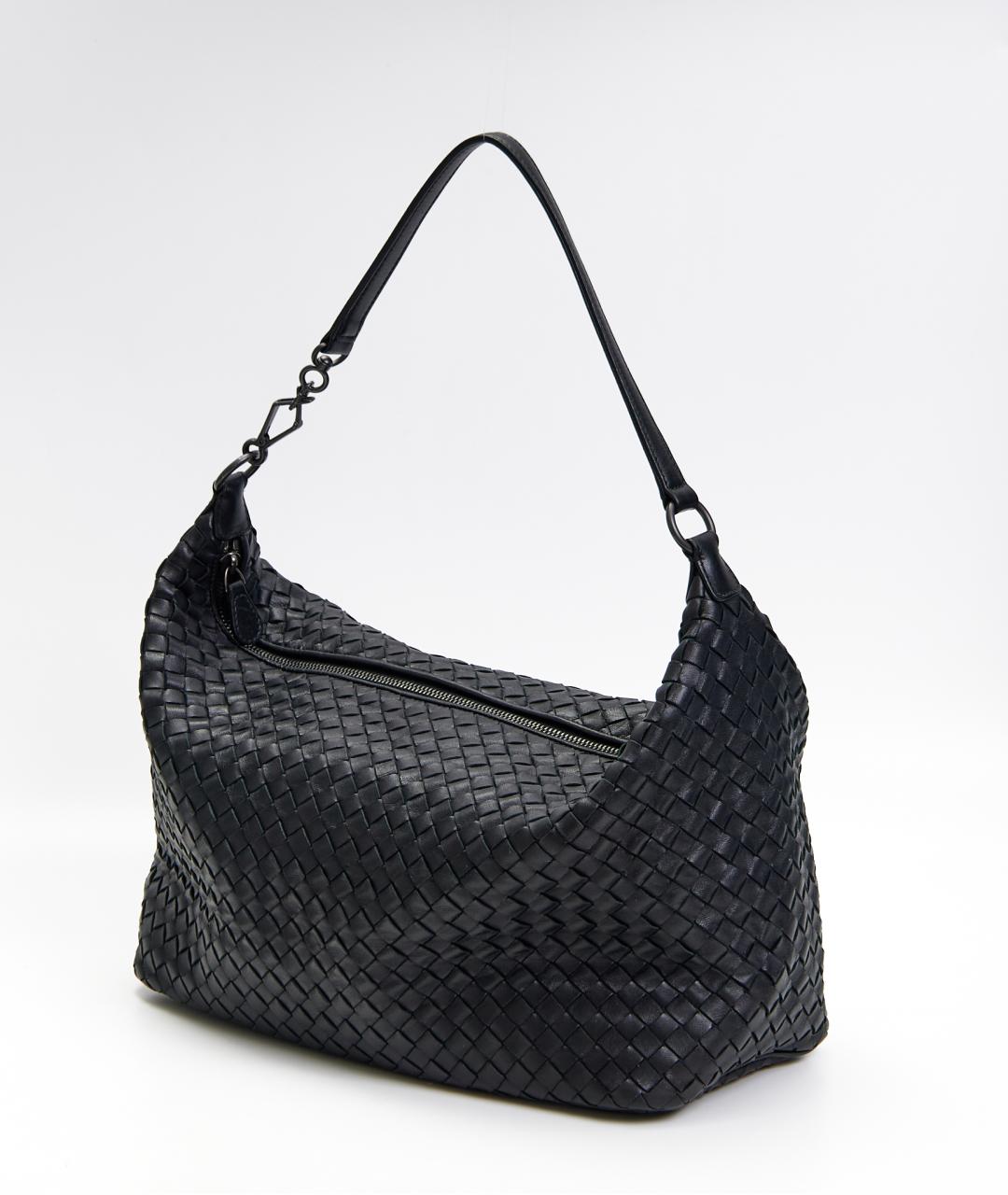 BOTTEGA VENETA Черная кожаная сумка с короткими ручками, фото 2