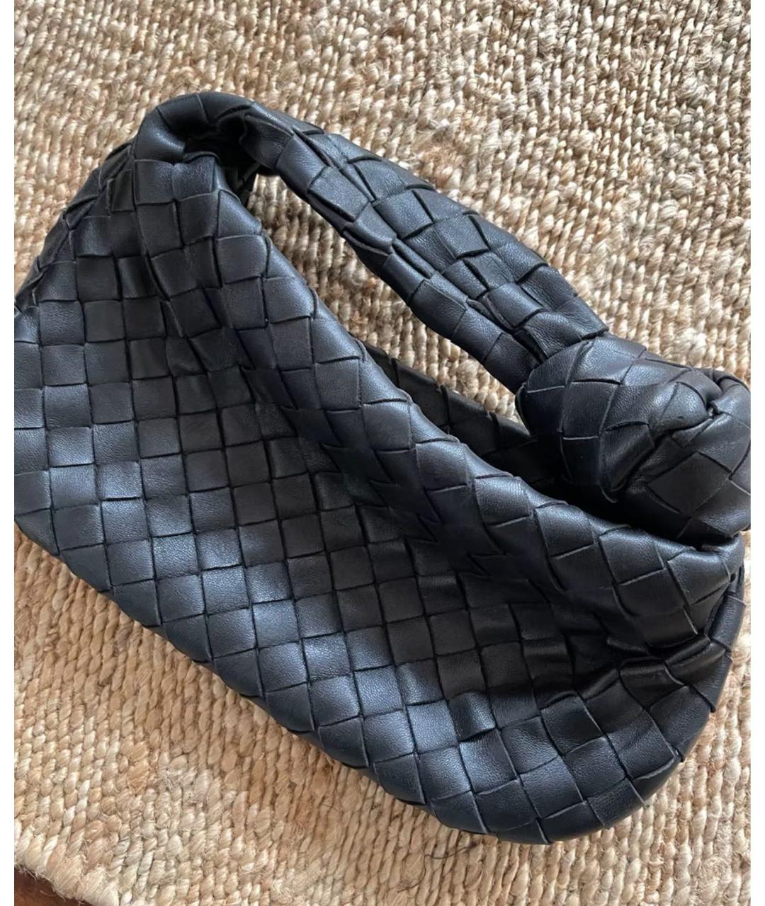 BOTTEGA VENETA Черная кожаная сумка с короткими ручками, фото 4