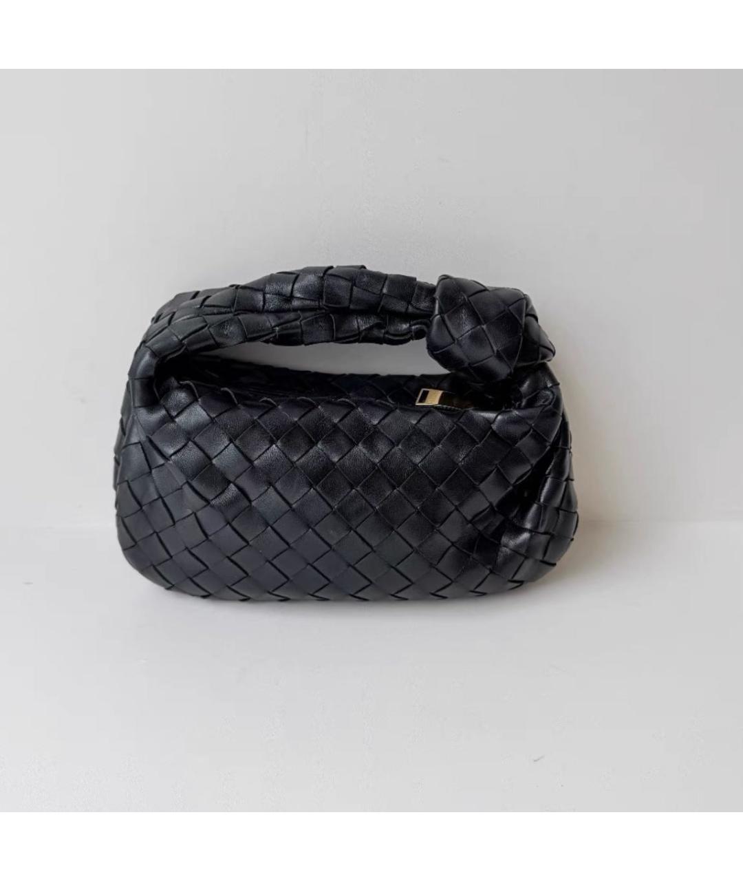 BOTTEGA VENETA Черная кожаная сумка с короткими ручками, фото 3