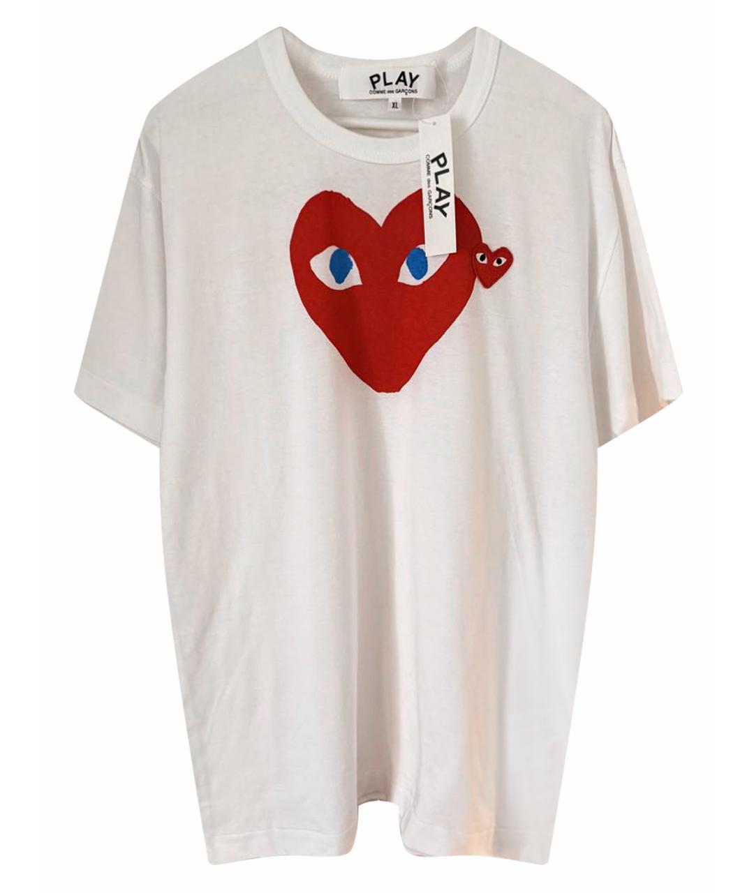 COMME DES GARÇONS PLAY Белая хлопковая футболка, фото 1
