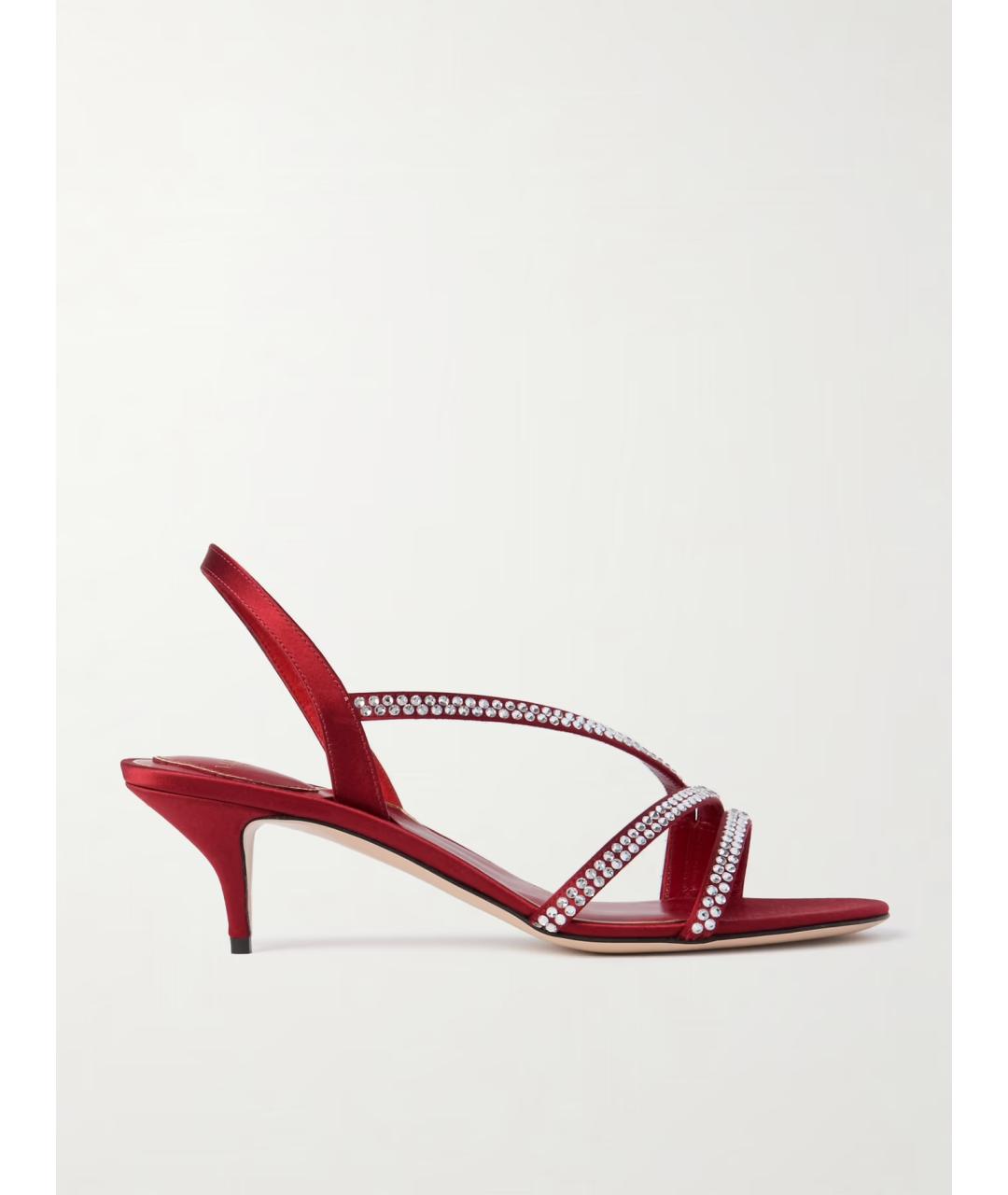 VALENTINO Красные текстильные босоножки, фото 5